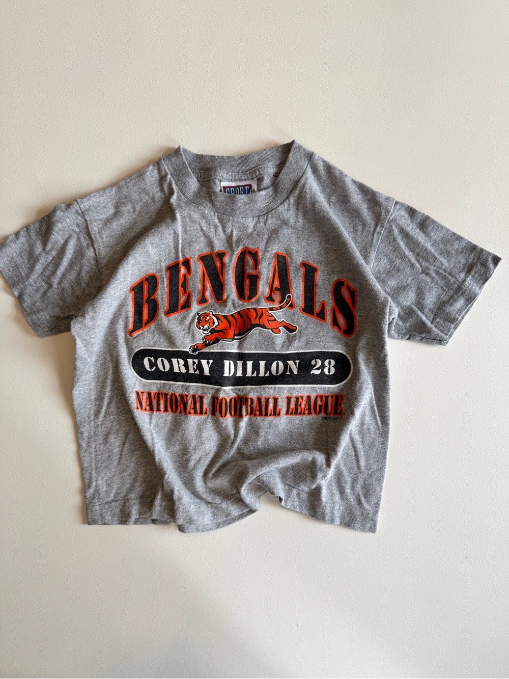 Vintage Kids Bengals Tee with Orange and Black Graphics